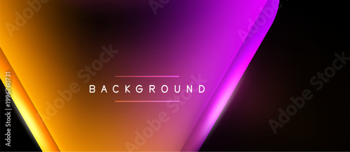 Abstract gradient background. Orange, pink, purple hues blend smoothly. Minimalist design with text element centered. Dark borders frame vibrant colors.