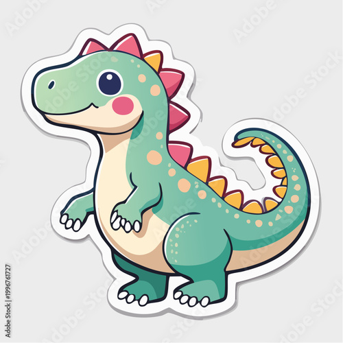 Cute Cartoon Dinosaur Sticker