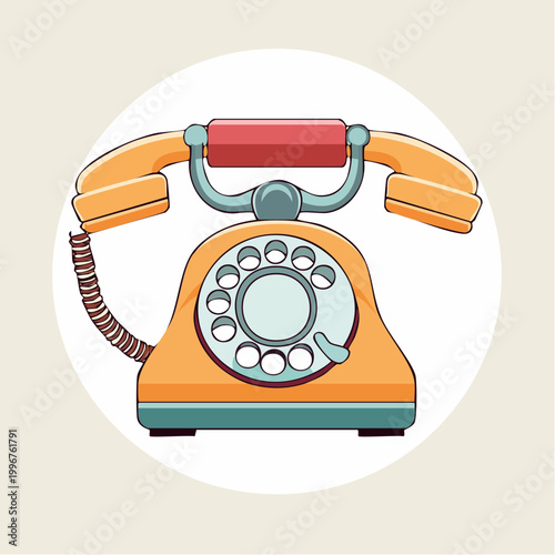 Retro Rotary Telephone Illustration