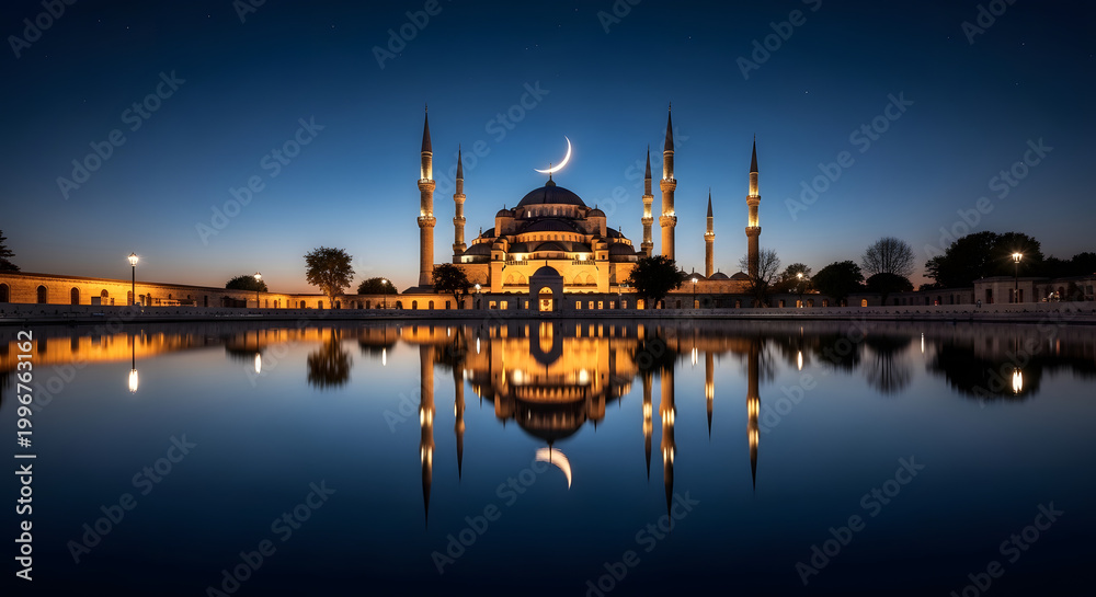 Obraz premium Blue mosque at night