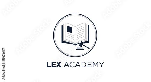 Lex Academy logo with open book and gavel in a circle.