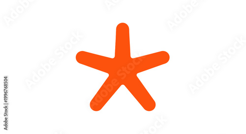 Orange starfish on white background.