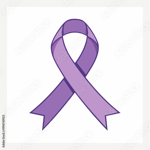 Purple awareness ribbon symbol