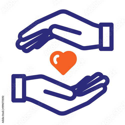 Hands holding heart symbolizing love and care