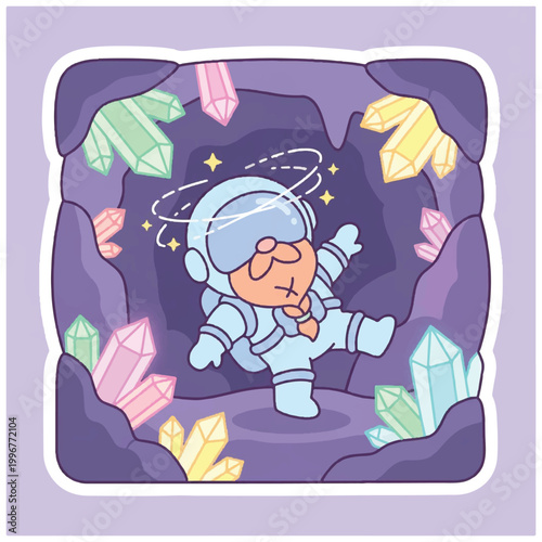 Dizzy Astronaut Lost in Crystal Cave Exploration.