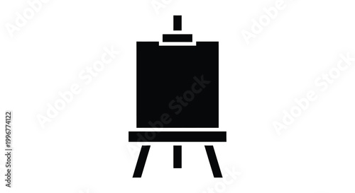 Simple black silhouette of an artist s easel and canvas on display silhouette
