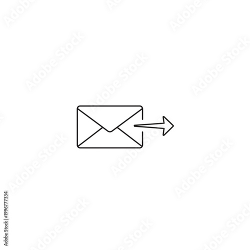 Simple line art icon of an envelope with an outgoing arrow envelope outgoing