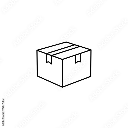 Cardboard box delivery shipping parcel icon with delivery shipping cardboard