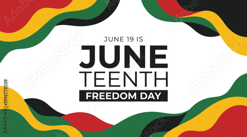 Juneteenth freedom day celebration with colorful abstract background design