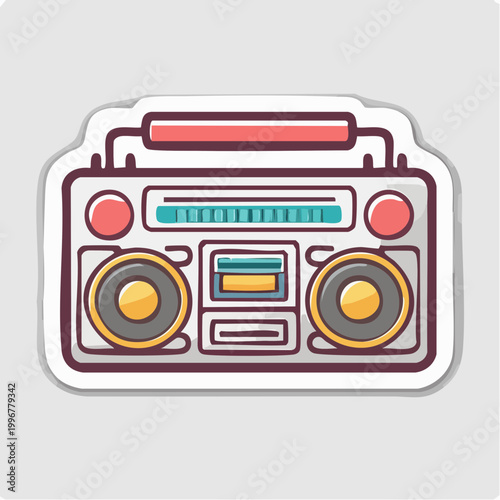 Retro Boombox Sticker