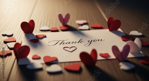 Heartfelt Gratitude A Thank You Card Surrounded by Love.