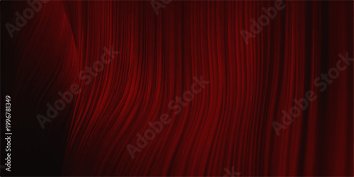 Elegant dark red velvet theater curtains with a soft light texture create a classic cinema stage backdrop illustration for a show wallpaper design