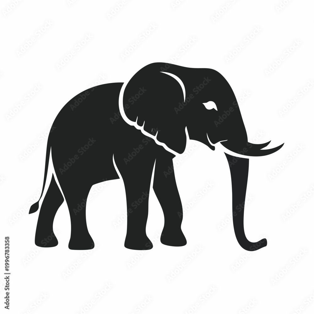 Fototapeta premium Stylized Silhouette of an African Elephant