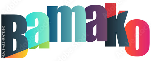 Tableau sur toile Colorful stylized text logo featuring Bamako city name design