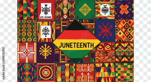 Juneteenth Celebration Patchwork African American Cultural Heritage