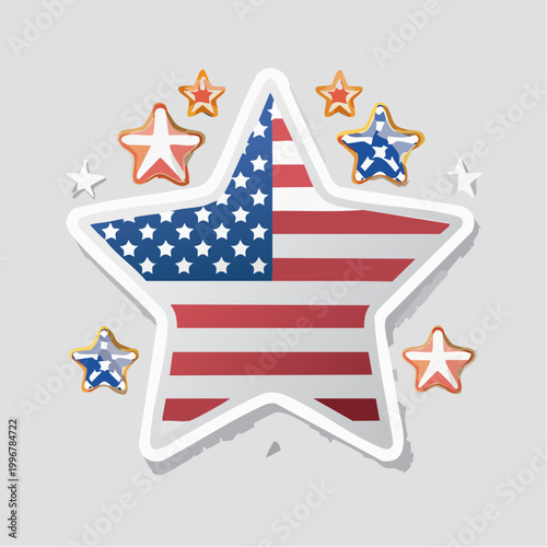 American Flag Star Graphic