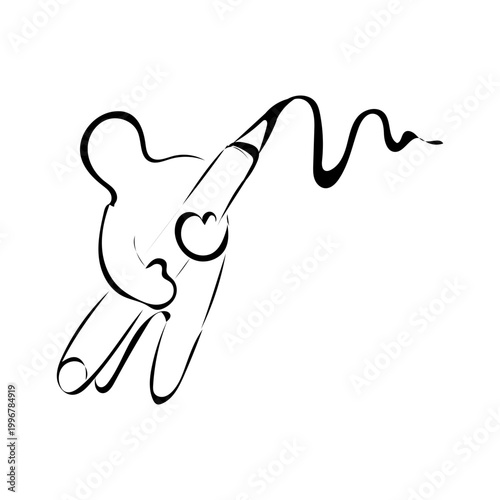 Figur mit Stift die schreibt