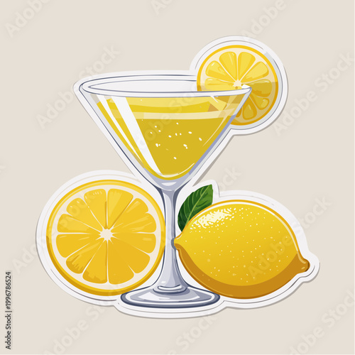 Lemon Cocktail with Fresh Lemons