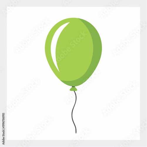 Single Green Balloon with String