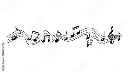 a black and white musical notes on a staff.