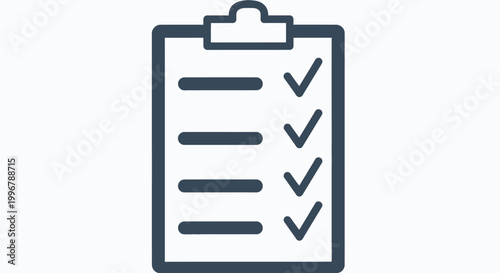 Efficient digital graphic depicting a completed checklist on a clipboard, symbolizing successful task management, project organization, and verified accomplishment in business workflows