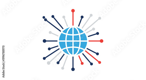 A dynamic concept illustrating global connectivity and digital communication, representing international networking, intricate data flow, and modern interconnectedness worldwide visually
