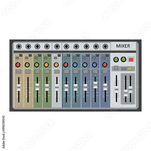 Professional audio mixing console sound board interface with recording, hardware