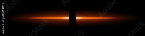 Abstract dark background with intense red horizontal light beam glowing in the center. Cinematic lens flare and gradient fading to black, perfect for sci-fi, tech, energy, or dramatic visuals.