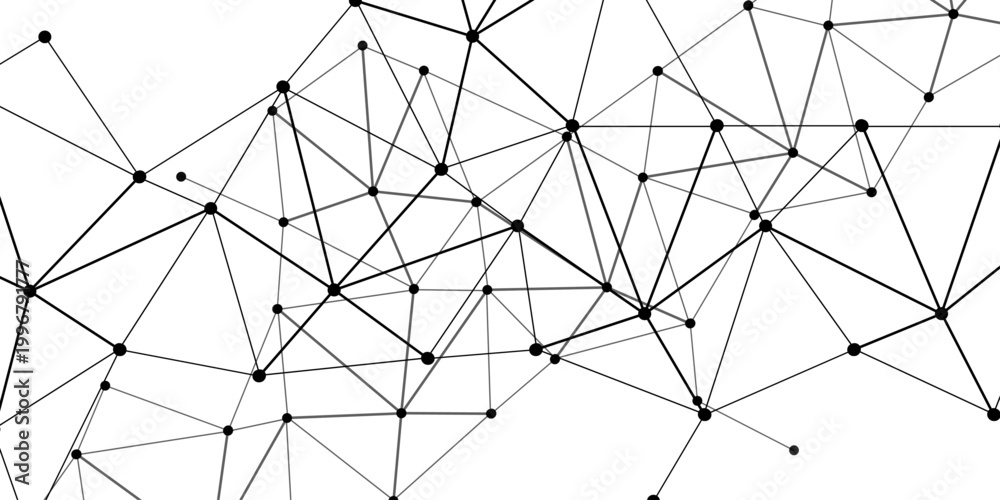 Obraz premium Vector Intricate Network of Interconnected Points & Lines, showcasing the complex web that underpins the digital world and highlights global connectivity.