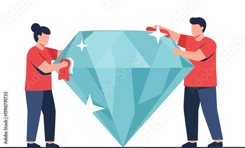 Celebrating National Be a Millionaire Day with Two People and Sparkling Diamond