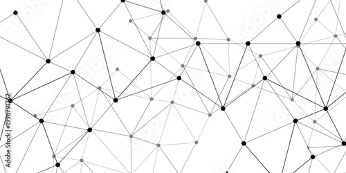 Vector Connected nodes depicting seamless network of connectivity, highlighting interconnectedness, symbolizing data exchange communication.
