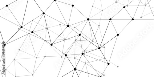 Vector Abstract geometric network, interconnected dots and lines, perfect visual representation of connectivity, data flow, innovation, and digital age.