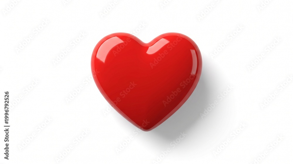 Obraz premium 3D Clean Glossy Red Heart Icon