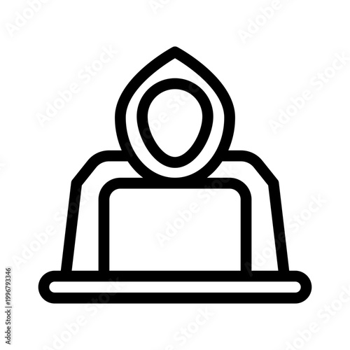 hacker line icon