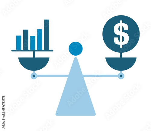 Budget Balance Icon representing financial equilibrium and expense tracking system