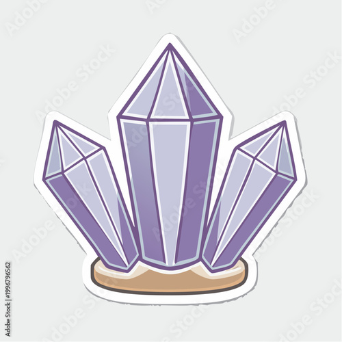 Purple Crystal Cluster Sticker
