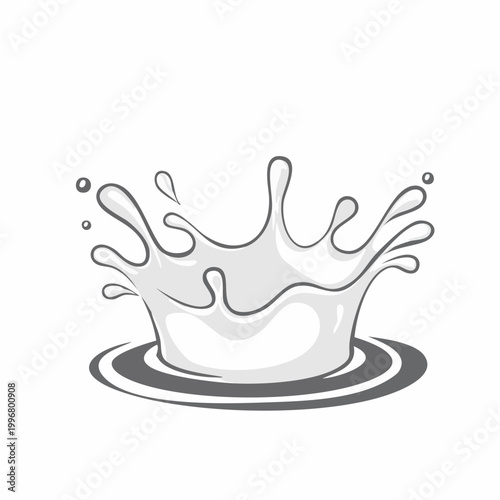 Milk splash crown illustration