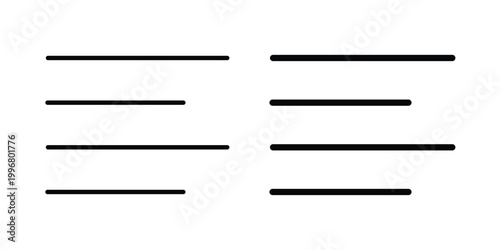 Align left icon design project. Editable clipart and line icons