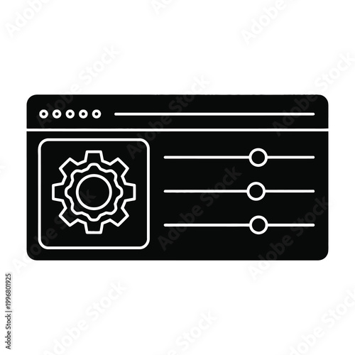 Settings panel with gear icon and sliders