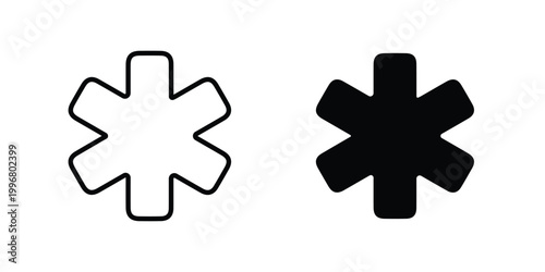 Asterisk icon design project. Editable clipart and line icons