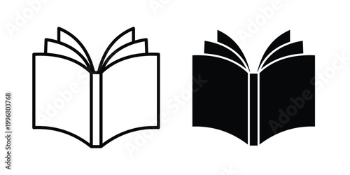 Book open icon design project. Editable clipart and line icons