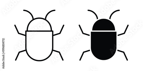 Bug icon design project. Editable clipart and line icons