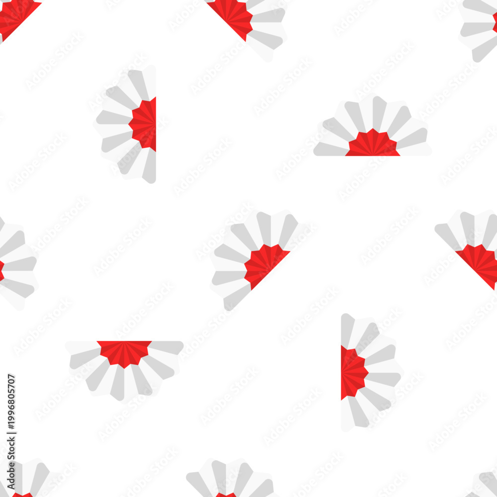 Fototapeta premium Japanese fan pattern isolated on transparent background