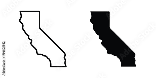 California icon design project. Editable clipart and line icons