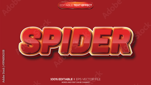 3d text effect spider theme