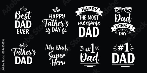 Father's day chalkboard typography collection celebrating dads