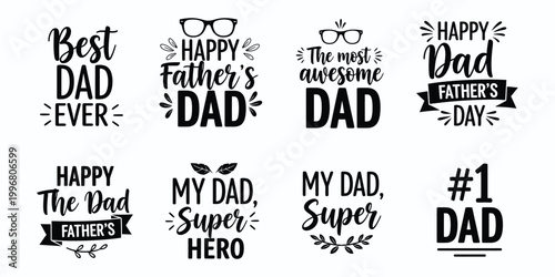 Collection of hand lettered father's day typography designs