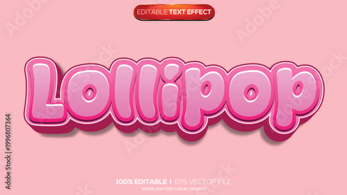 3d text effect lollipop theme