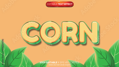 3d text effect corn theme