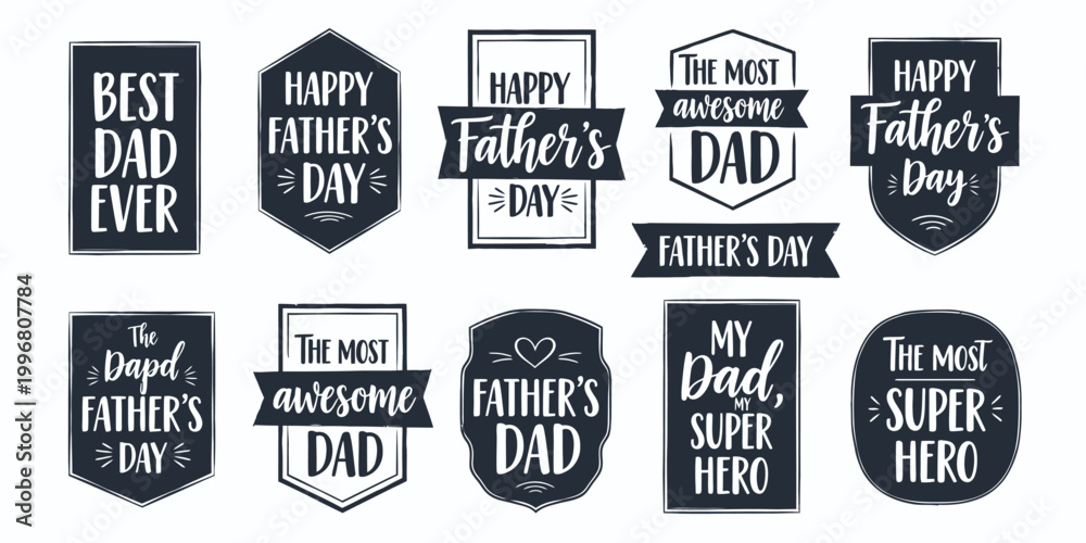 Obraz premium Father's day chalkboard style banners and labels collection